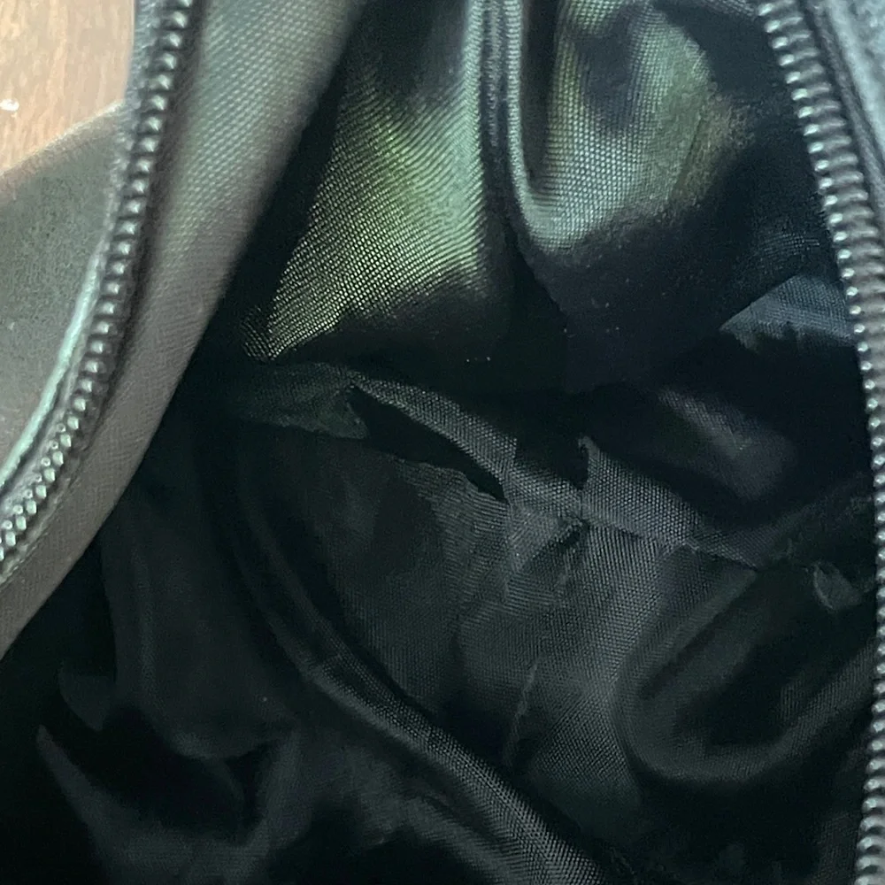 Excelled Collection Black Leather Hobo bag w/ Metal Grommets
